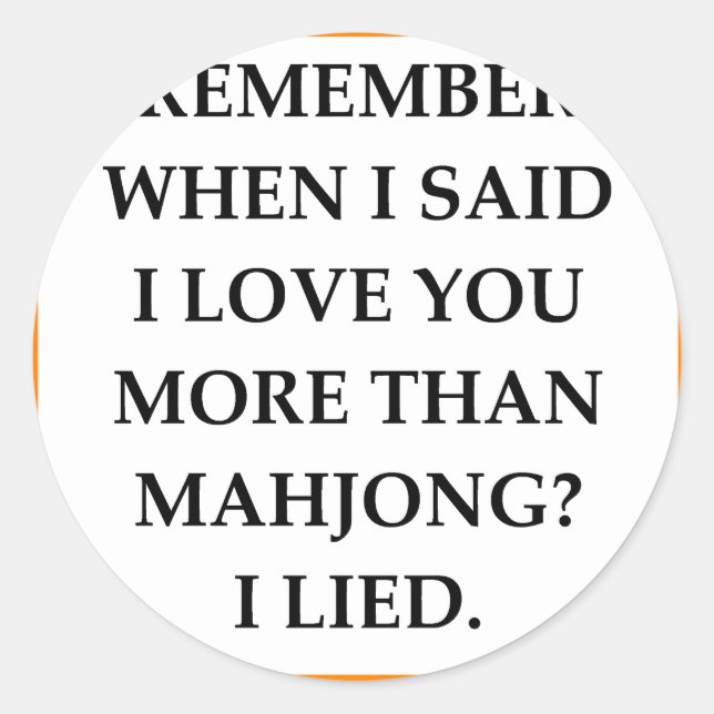 MAHJONG CLASSIC ROUND STICKER (Front)