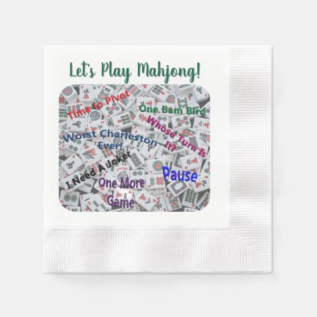 Mahjong Cocktail Napkin (Front)