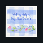Mahjong Days End in Y Watercolor Flower Gingham Napkin<br><div class="desc">Mahjong  Days End in Y. Dot Crack Bam Watercolor Flower Gingham Check NAPKINS. Flowers and buds painted with pretty pinks,  blues and soft green leaves make these napkins perfect for any mahjong event. I love painting and design! I hope you enjoy my artwork.</div>