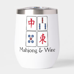 Mahjong Design Tumbler à vin thermique