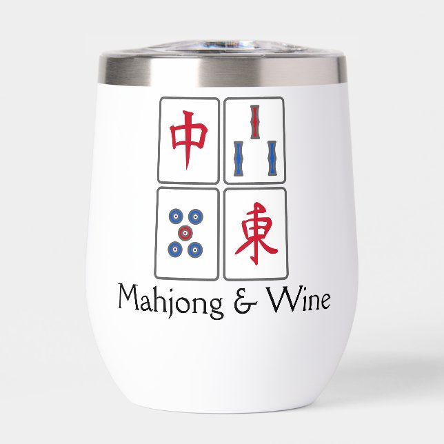 Mahjong Design Tumbler à vin thermique (Avant)
