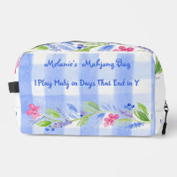 Mahjong Dot Crack Bam Watercolor Flower Check Zip