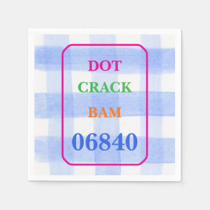 Mahjong Dot Crack Bam Watercolor Gingham Napkin