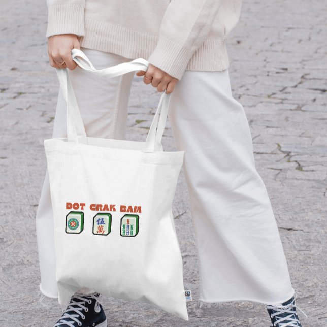Mahjong Dot Crak Bam  Tote Bag (Cute bag for Mahjong players that makes a great gift for tournaments, raffles and Mahjong parties!)