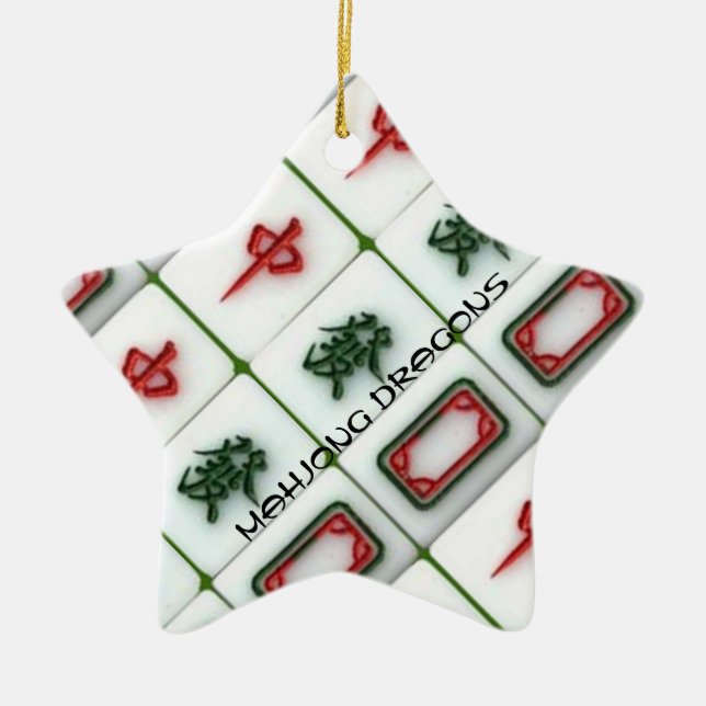 Mahjong Dragons Ceramic Ornament (Front)