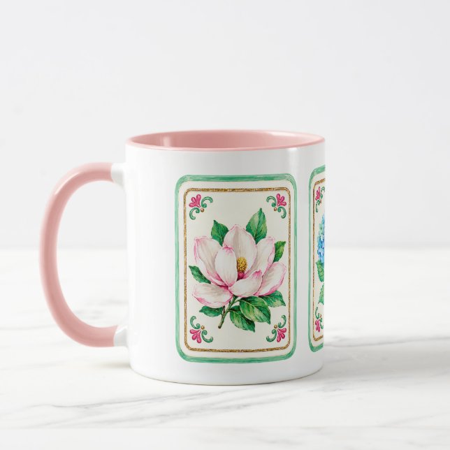 Mahjong Flowers Mug (Left)
