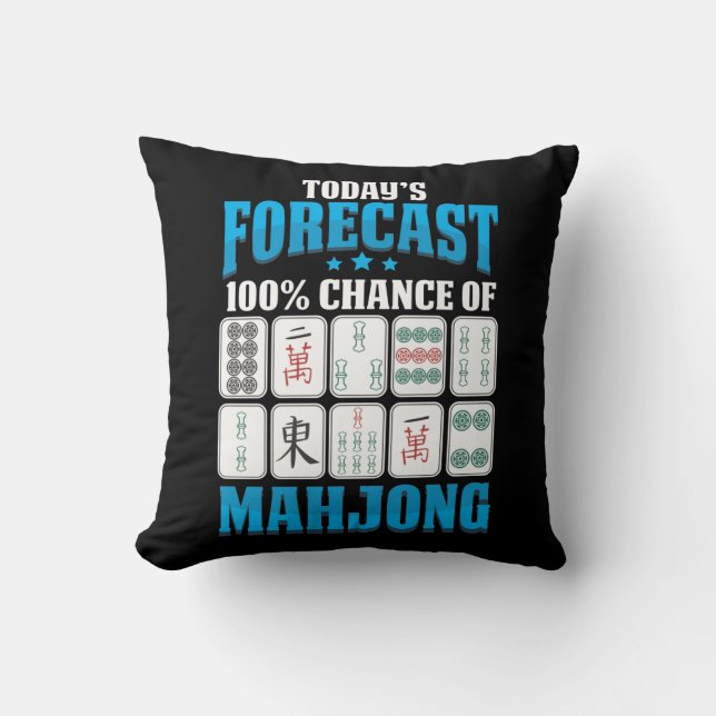Mahjong Forecast Mah Jong Boardgame Lover Throw Pillow (Front)