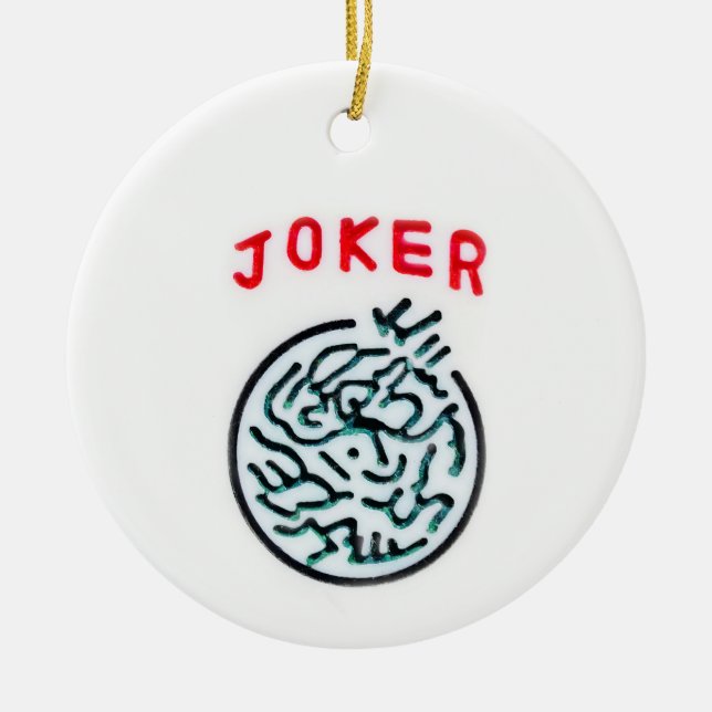 MahJong game symbol Joker tile Ceramic Ornament (Front)