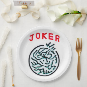 MahJong game symbol Joker tile Paper Plate
