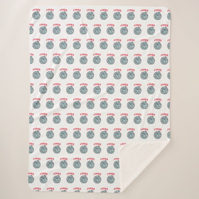 MahJong game symbol Joker tile Sherpa Blanket (Front)