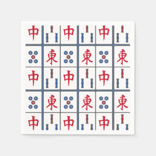 Mahjong Game Tiles Design Napkin