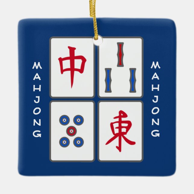 Mahjong Game Tiles Design Ornament (Front)