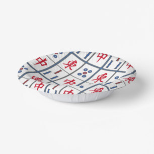 Mahjong Game Tiles Design Paper Plate