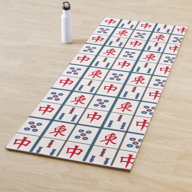 Mahjong Game Tiles Design Yoga Mat (In Situ)