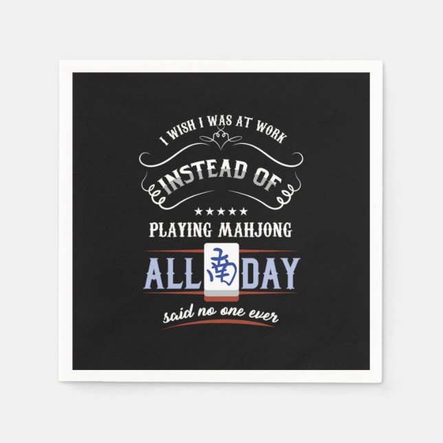 Mahjong Gameplay Gamble China Tile Based Chinese I Napkin (Front)