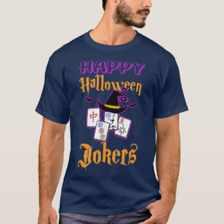 Mahjong Happy Halloween Jokers Tile Game Baseball  T-Shirt