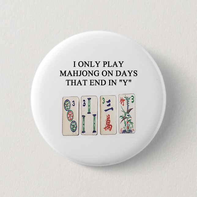 mahjong lover 2 inch round button (Front)