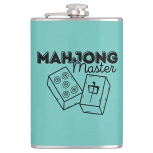 Mahjong Master Funny Mahjong Player Hip Flask