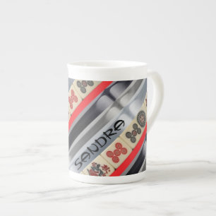 Mahjong monogrammed bone china mug