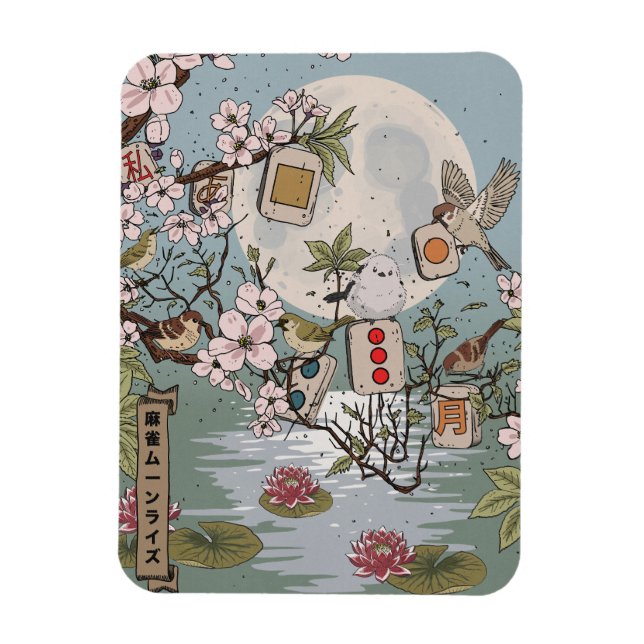 Mahjong Moonrise Magnet (Vertical)