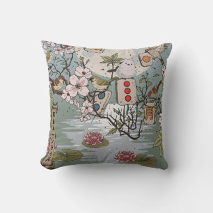 Mahjong Moonrise Throw Pillow