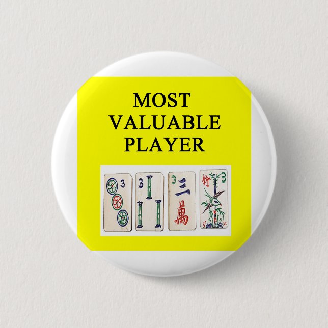 MAHJONG most valuable player 2 Inch Round Button (Front)