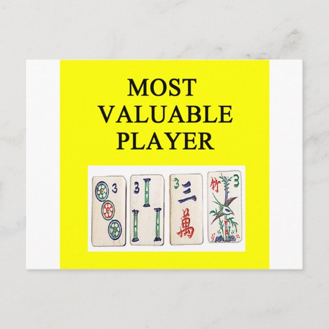 MAHJONG most valuable player Postcard (Front)