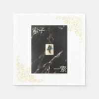 Mahjong Napkin with Cantonese 1 of Bamboo