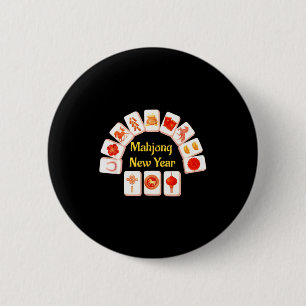 Mahjong New Year 2026 Horse Design 2 Inch Round Button