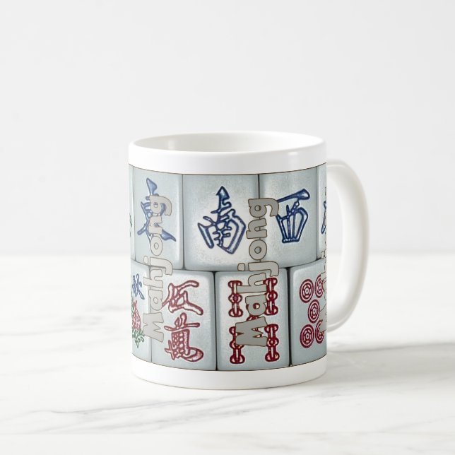 Mahjong on tiles (set 6) coffee mug (Front Right)