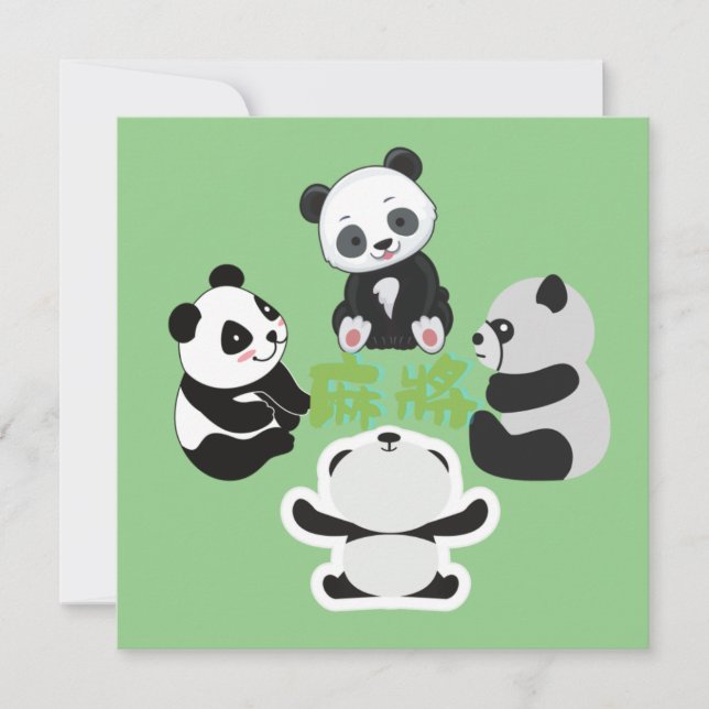 Mahjong Panda Cute Funny (Front)