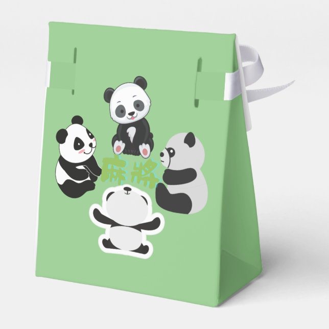 Mahjong Panda Cute Funny Favor Box (Back Side)