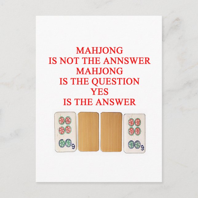 mahjong player design postcard (Front)