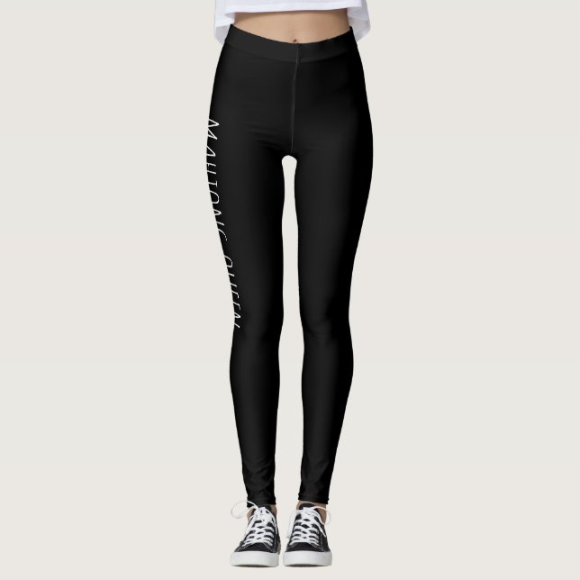 Mahjong Queen Black Leggings (Front)