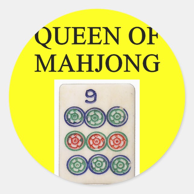 MAHJONG queen Classic Round Sticker (Front)