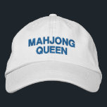Mahjong Queen Funny Quote Custom Embroidered Hat<br><div class="desc">Show off your Mahjong pride in style with this "Mahjong Queen" embroidered cap! Perfect for Mahjong lovers and game enthusiasts, this adjustable hat adds a playful touch to your wardrobe while keeping you cool and comfortable. Whether you're playing at your local Mahjong club or just love the game, this cap...</div>