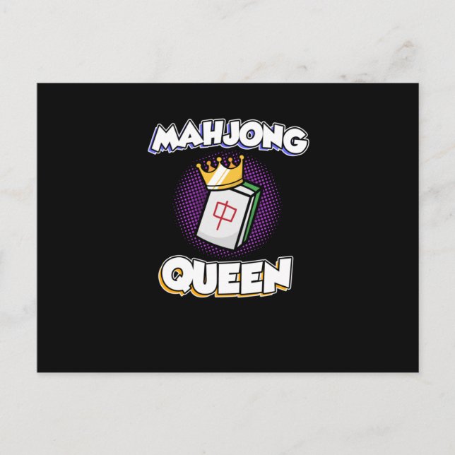 Mahjong Queen Game Mahjong Player Games Graphic Announcement Postcard (Front)