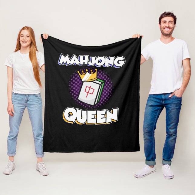 Mahjong Queen Game Mahjong Player Games Graphic Fleece Blanket (In Situ)