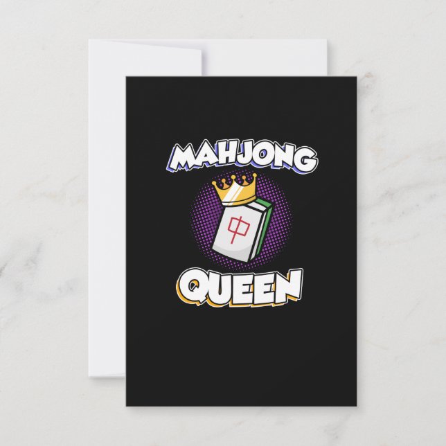 Mahjong Queen Game Mahjong Player Games Graphic RSVP Card (Front)