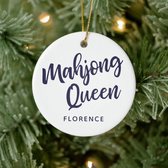 Mahjong Queen Personalized Ceramic Ornament (Tree)