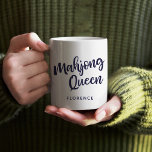 Mahjong Queen Personalized Name Funny Humour Coffee Mug<br><div class="desc">Celebrate your love for mahjong with this playful "Mahjong Queen" coffee mug, fully customizable with your name! Whether you're sipping coffee during a game or just showing off your Mahjong prowess, this mug is perfect for all Mahjong lovers. The fun, humourous design declares your royal status as the Mahjong Queen,...</div>