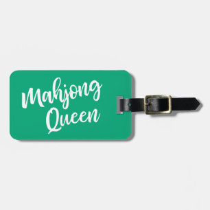 Mahjong Queen Personalized Name in Green Luggage Tag