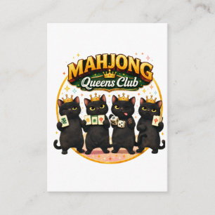 Mahjong Queens Club Cute Black Cats Enclosure Card