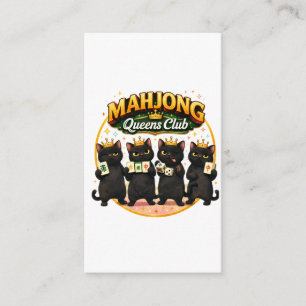 Mahjong Queens Club Cute Black Cats Enclosure Card