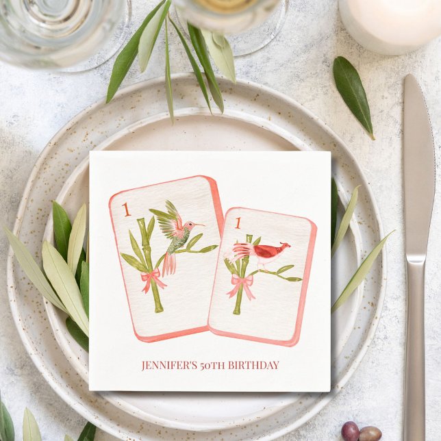 Mahjong Red Tile Napkins for Mahjong Party Decor (Creator Uploaded)