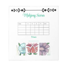 mahjong scorepad flower tiles