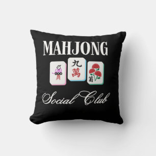 Mahjong Social Club  Throw Pillow