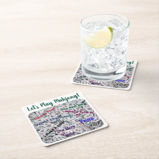 Mahjong Square Paper Coaster (Insitu)