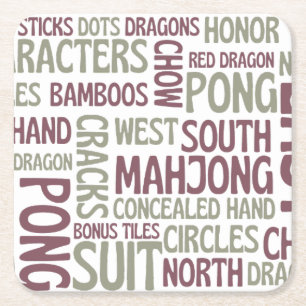 Mahjong terminology square paper coaster