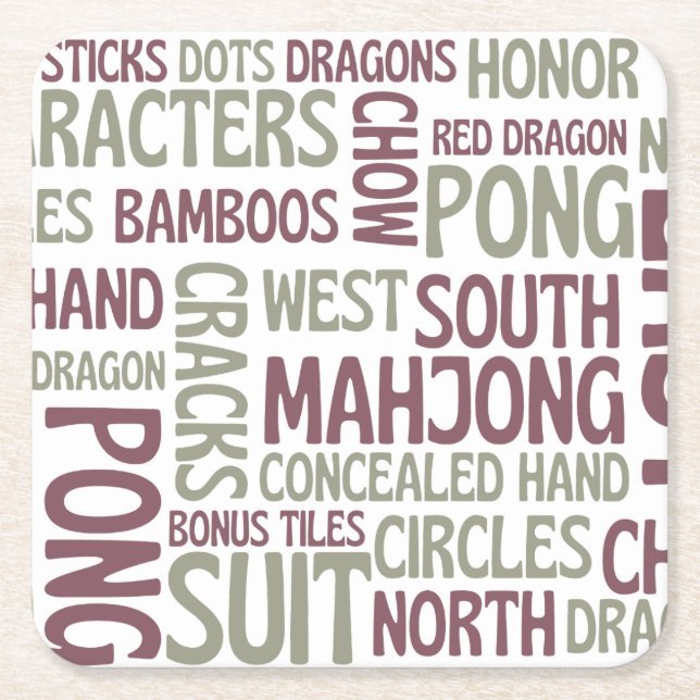 Mahjong terminology square paper coaster (Front)